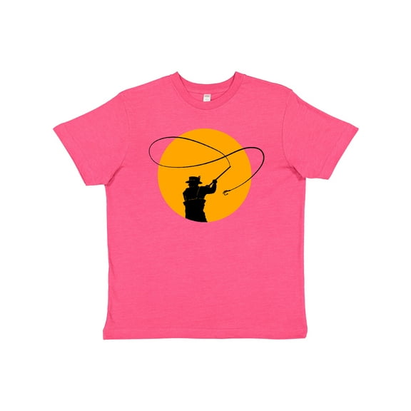 Inktastic Fly Fishing Sun Silhouette Youth T-Shirt