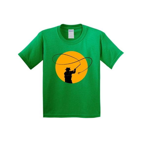 Inktastic Fly Fishing Sun Silhouette Youth T-Shirt