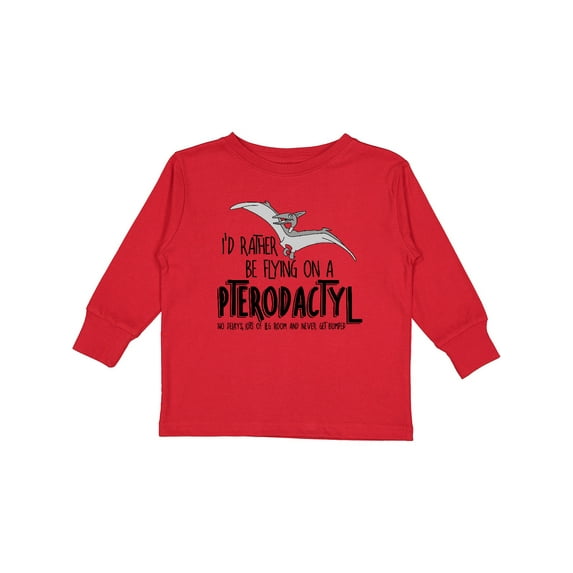 Inktastic Flying Pterodactyl Boys or Girls Long Sleeve Toddler T-Shirt