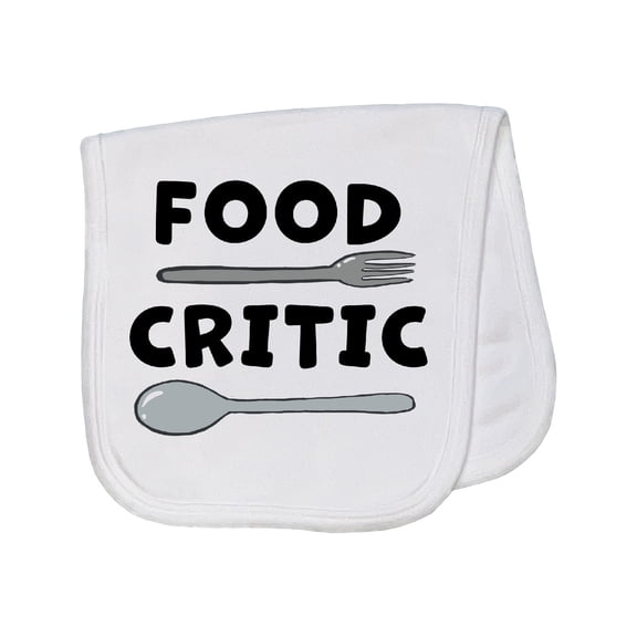 Inktastic Food Critic with Fork and Spoon Baby Burp Cloth