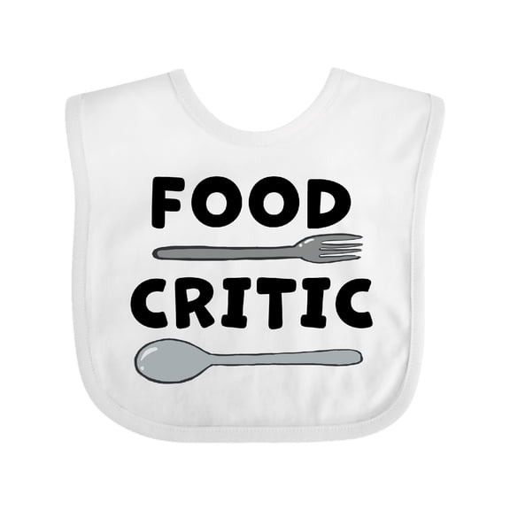 Inktastic Food Critic with Fork and Spoon Boys or Girls Baby Bib