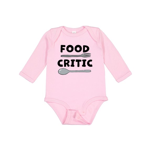 Inktastic Food Critic with Fork and Spoon Boys or Girls Long Sleeve Baby Bodysuit