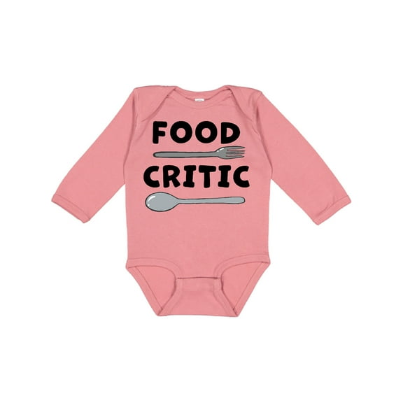 Inktastic Food Critic with Fork and Spoon Boys or Girls Long Sleeve Baby Bodysuit