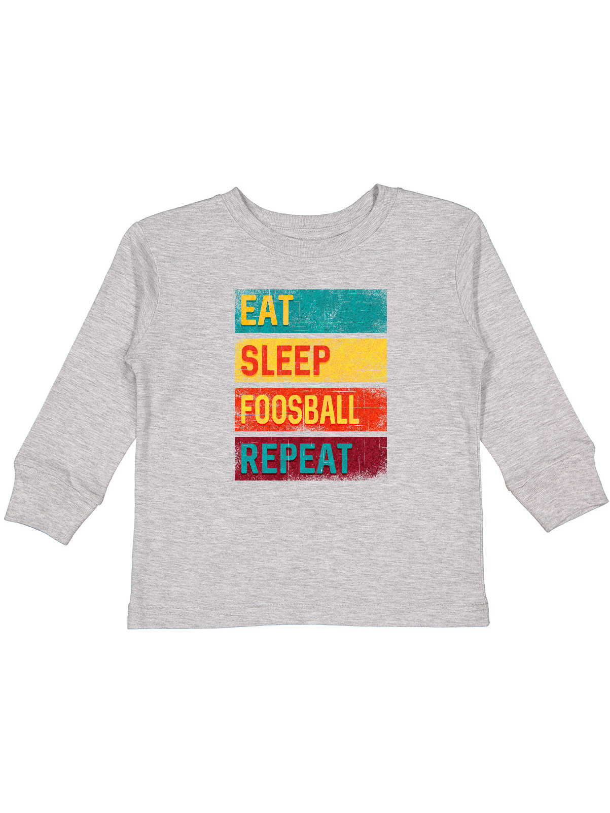 Inktastic Foosball Funny Eat Sleep Foosball Repeat Quote Boys or Girls Long Sleeve Toddler T-Shirt - image 1 of 4