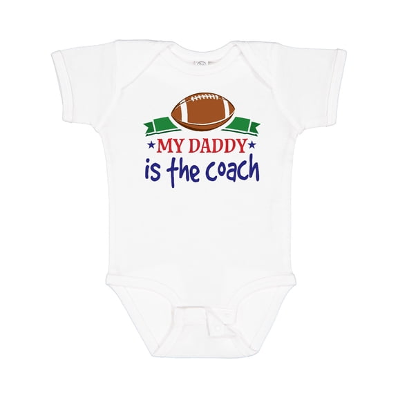 Inktastic Football Daddy Is The Coach Childs Boys Baby Bodysuit