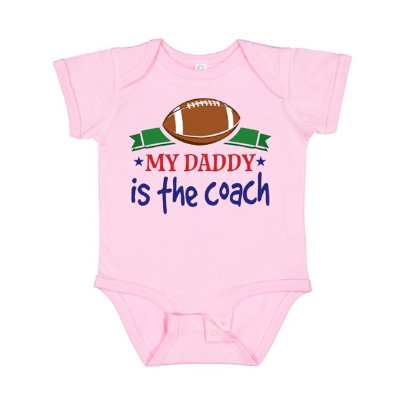 Inktastic Football Daddy Is The Coach Childs Boys Baby Bodysuit