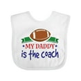 thumbnail image 1 of Inktastic Football Daddy is the Coach Childs Boys Baby Bib, 1 of 4