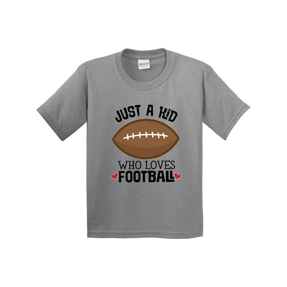 Inktastic Football Fan Just a Kid Youth T-Shirt