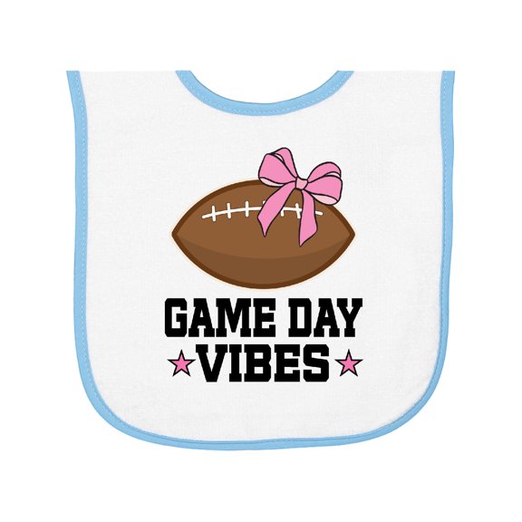 Inktastic Football Game Day Vibes Baby Terry Cloth Bib