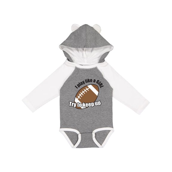 Inktastic Football - Like a Girl Girls Long Sleeve Baby Bodysuit