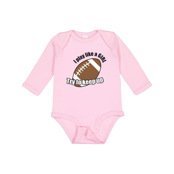 Inktastic Football - Like a Girl Girls Long Sleeve Baby Bodysuit