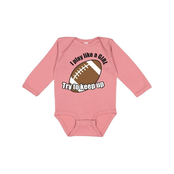 Inktastic Football - Like a Girl Girls Long Sleeve Baby Bodysuit