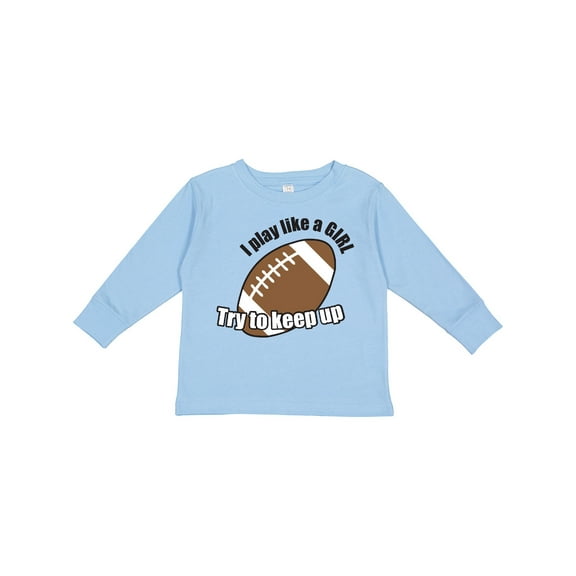 Inktastic Football Like a Girl Girls Long Sleeve Toddler T-Shirt