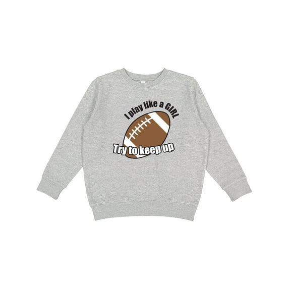 Inktastic Football Like a Girl Youth Sweatshirt