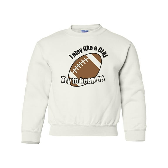 Inktastic Football Like a Girl Youth Sweatshirt