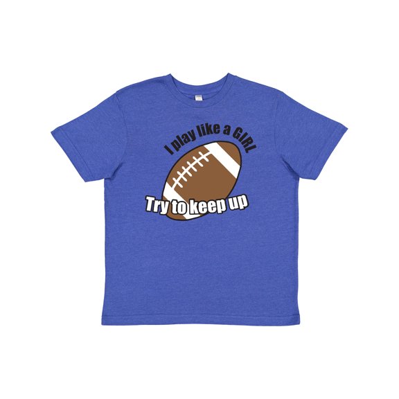 Inktastic Football Like a Girl Youth T-Shirt