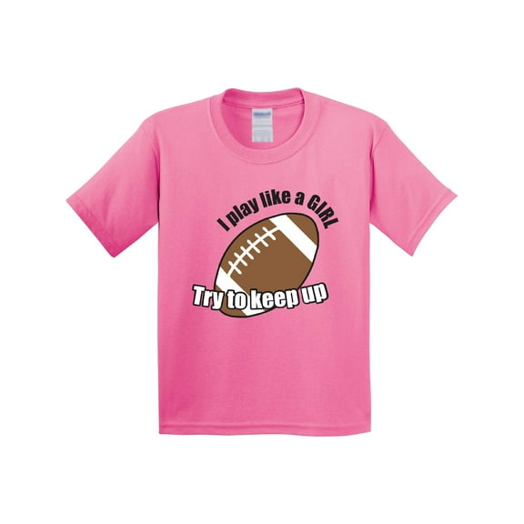 Inktastic Football Like a Girl Youth T-Shirt