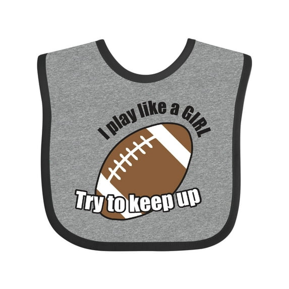 Inktastic Football - Like a girl Girls Baby Bib