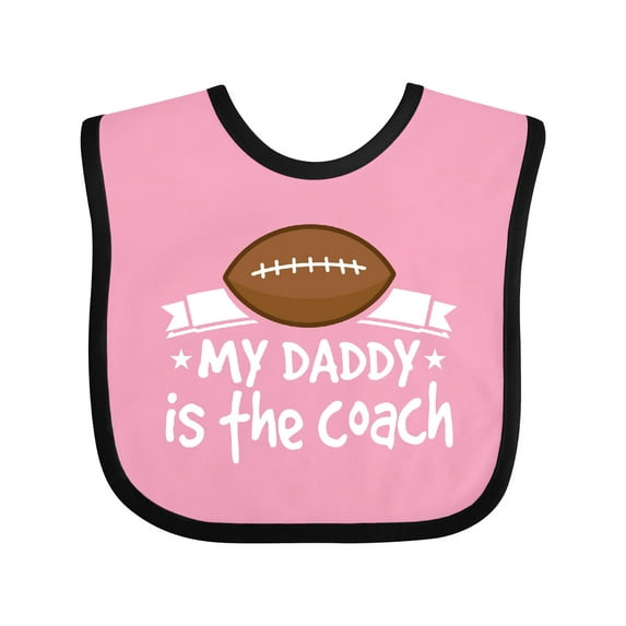 Inktastic Football My Daddy is the Coach Boys or Girls Baby Bib