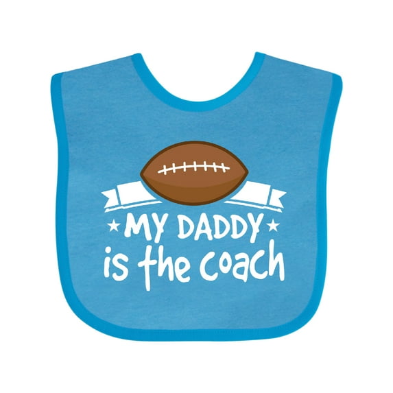 Inktastic Football My Daddy is the Coach Boys or Girls Baby Bib