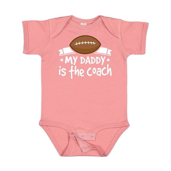 Inktastic Football My Daddy is the Coach Boys or Girls Baby Bodysuit