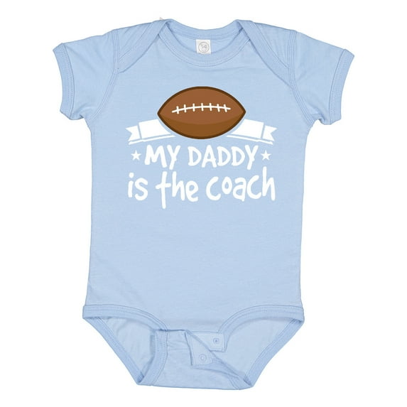 Inktastic Football My Daddy is the Coach Boys or Girls Baby Bodysuit