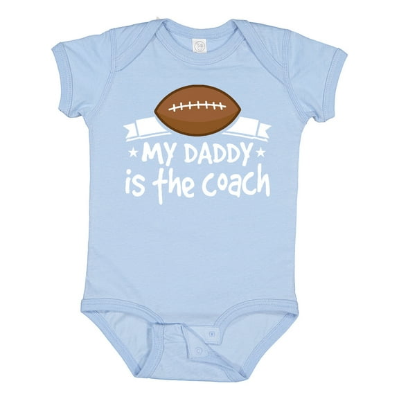 Inktastic Football My Daddy is the Coach Boys or Girls Baby Bodysuit