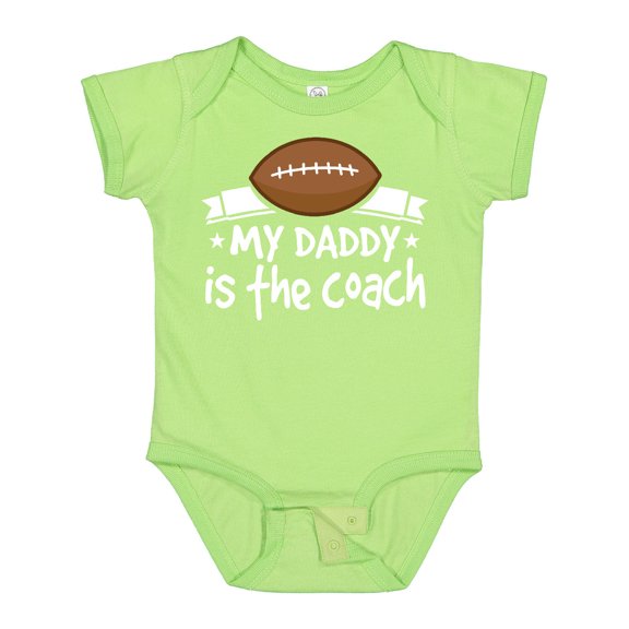 Inktastic Football My Daddy is the Coach Boys or Girls Baby Bodysuit