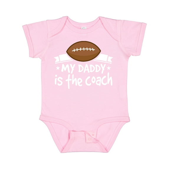 Inktastic Football My Daddy is the Coach Boys or Girls Baby Bodysuit