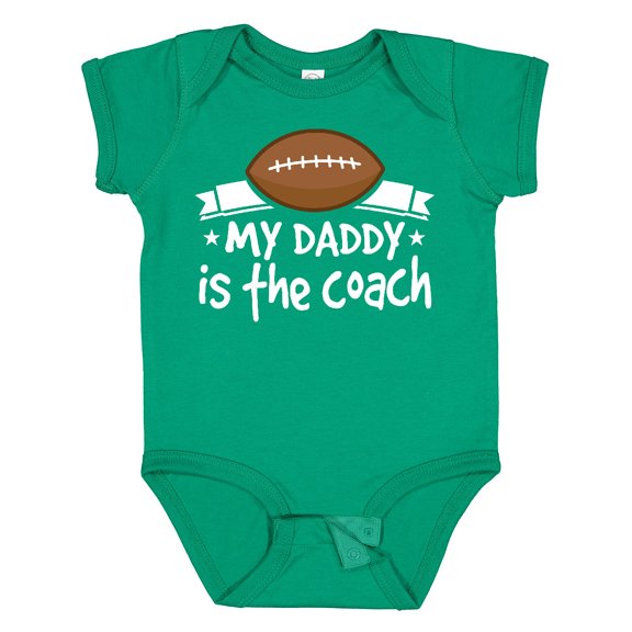 Inktastic Football My Daddy is the Coach Boys or Girls Baby Bodysuit