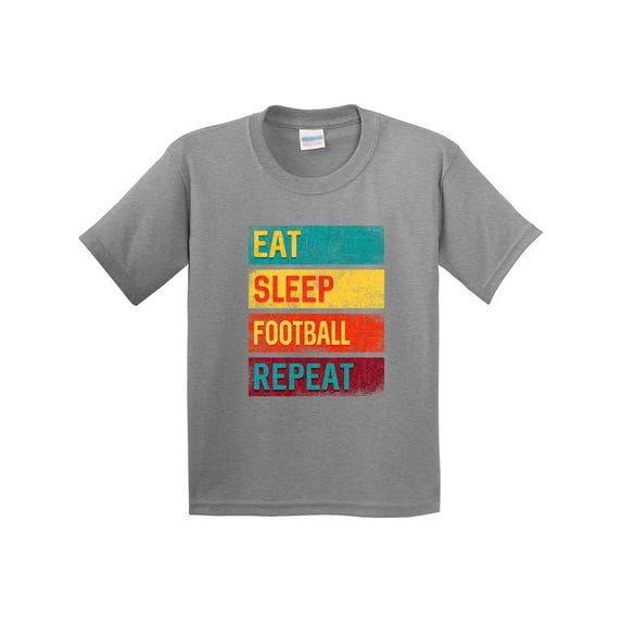 Inktastic Football Sports Eat Sleep Football Repeat Youth T-Shirt