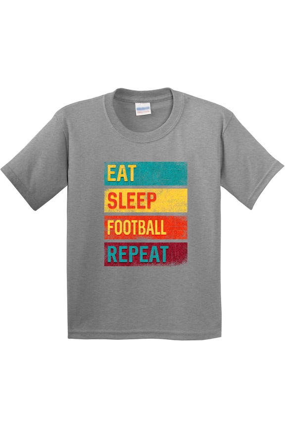 Football Sports Eat Sleep Football Repeat Youth T-Shirt