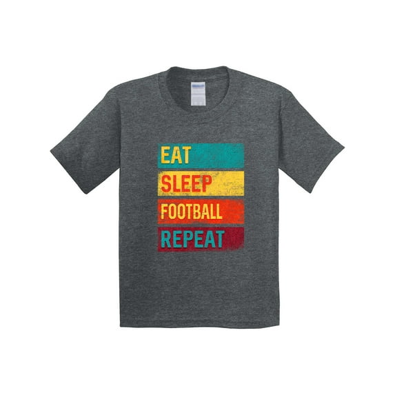 Inktastic Football Sports Eat Sleep Football Repeat Youth T-Shirt