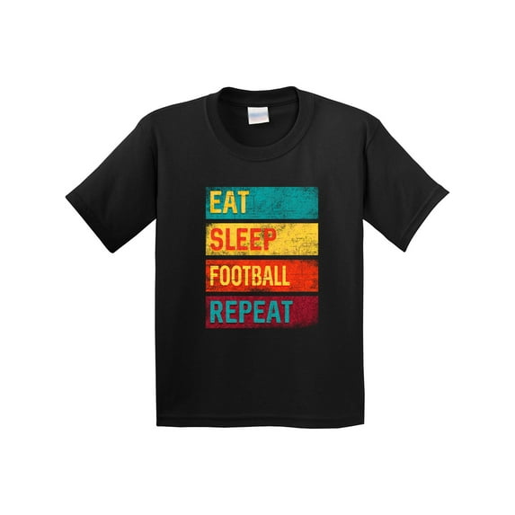 Inktastic Football Sports Eat Sleep Football Repeat Youth T-Shirt
