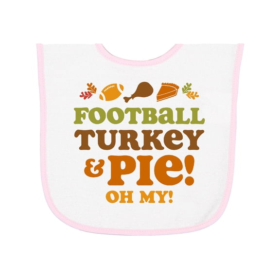 Inktastic Football Turkey and Pie Baby Terry Cloth Bib