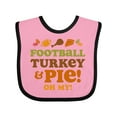 thumbnail image 1 of Inktastic Football Turkey and Pie Girls Baby Bib, 1 of 4