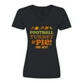 thumbnail image 1 of Inktastic Football Turkey and Pie Women's V-Neck T-Shirt, 1 of 5