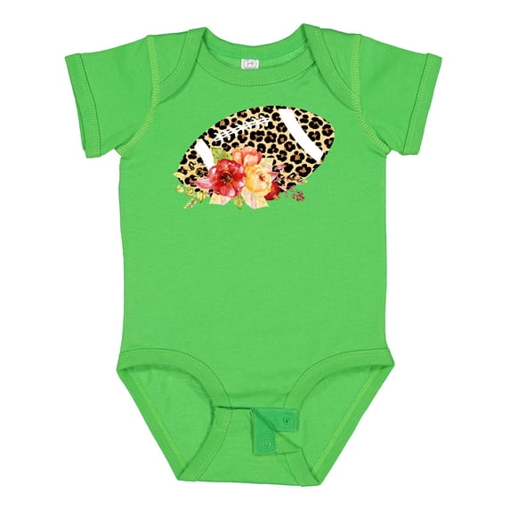 Inktastic Football with Flowers and Leopard Spots Boys or Girls Baby Bodysuit