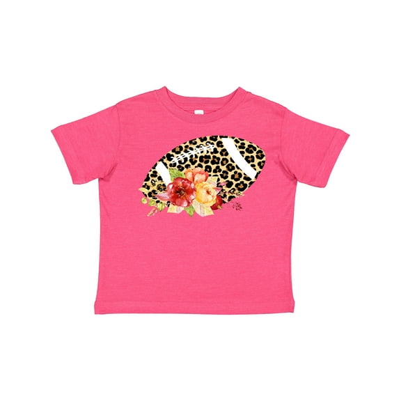Inktastic Football with Flowers and Leopard Spots Boys or Girls Toddler T-Shirt