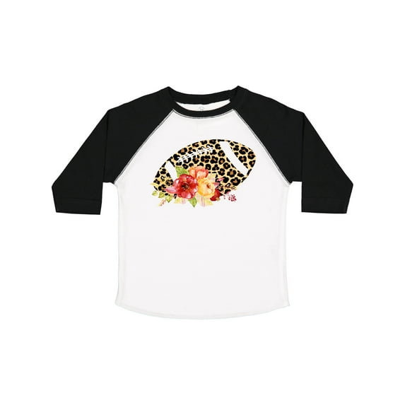Inktastic Football with Flowers and Leopard Spots Boys or Girls Toddler T-Shirt