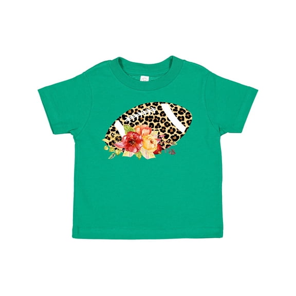 Inktastic Football with Flowers and Leopard Spots Boys or Girls Toddler T-Shirt