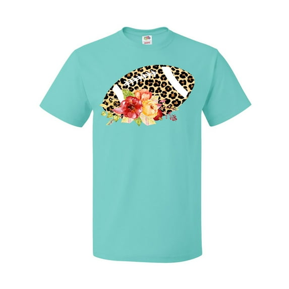 Inktastic Football with Flowers and Leopard Spots T-Shirt