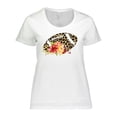 thumbnail image 1 of Inktastic Football with Flowers and Leopard Spots Women's Plus Size T-Shirt, 1 of 5