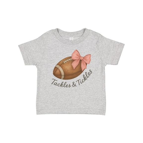Inktastic Football with Pink Bow Tackles & Tickles Boys or Girls Baby T-Shirt