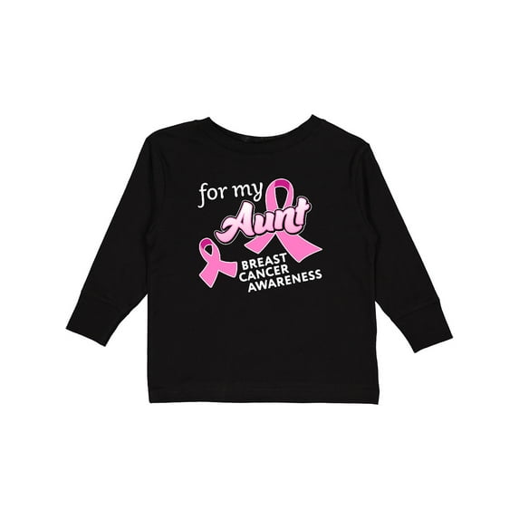 Inktastic For My Aunt - Breast Cancer Awareness Boys or Girls Long Sleeve Toddler T-Shirt