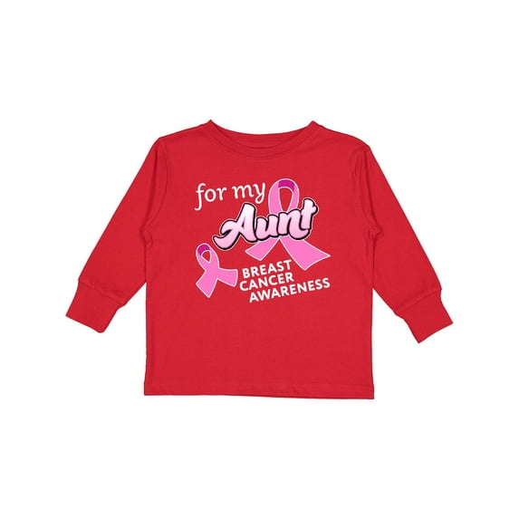 Inktastic For My Aunt - Breast Cancer Awareness Boys or Girls Long Sleeve Toddler T-Shirt