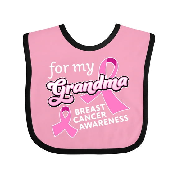 Inktastic For My Grandma-Breast Cancer Awareness Boys or Girls Baby Bib