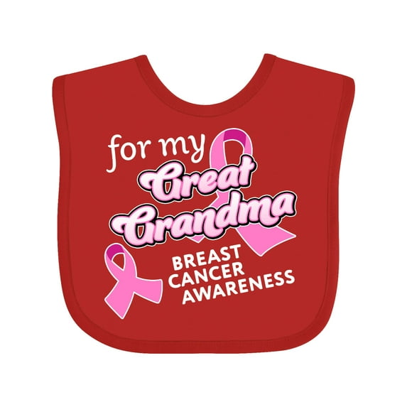 Inktastic For My Great Grandma-breast Cancer Awareness Boys or Girls Baby Bib