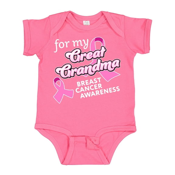 Inktastic For My Great Grandma-Breast Cancer Awareness Boys or Girls Baby Bodysuit