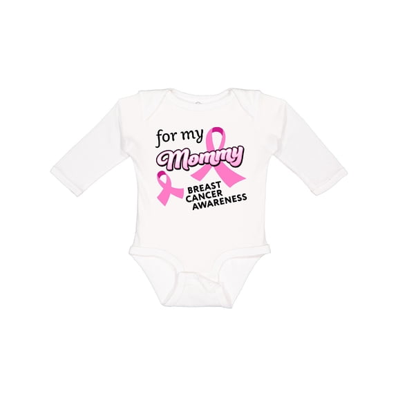Inktastic For My Mommy - Breast Cancer Awareness Boys or Girls Long Sleeve Baby Bodysuit